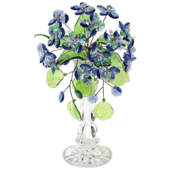 Букет хрустальных цветов голубой